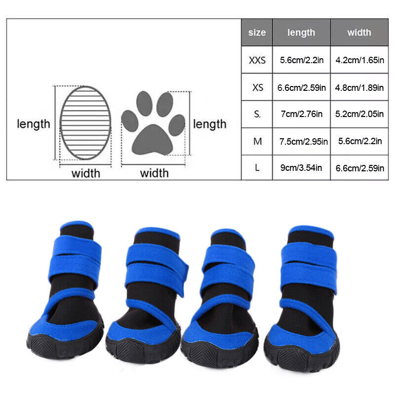 4x Anti-Slip Pet Boots Dog Puppy Waterproof Shoes Protective Rain-Booties Socks - Image 6