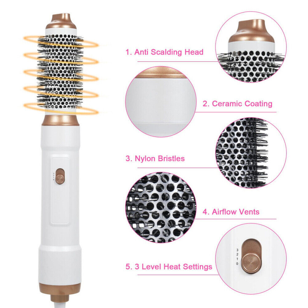 5 IN 1 Pro Air Wrap Blow Hair Styler Curler Straightener Hot Air Comb Brush Gift - Image 8