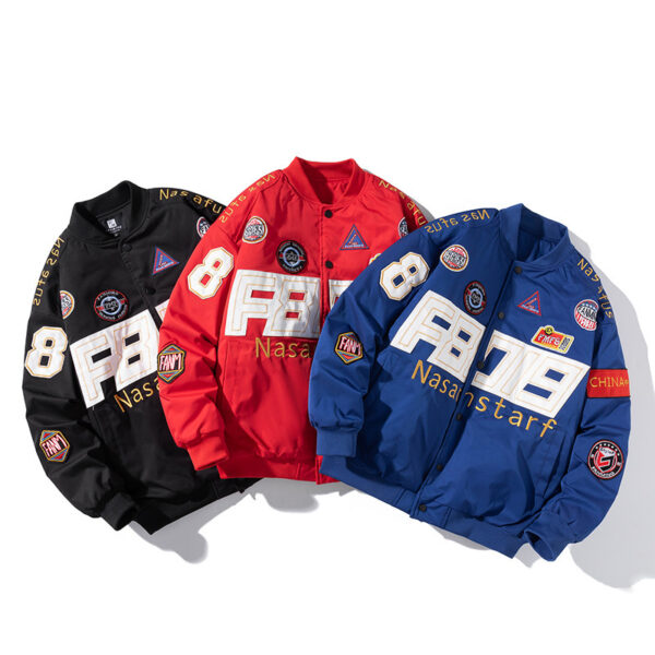 Autumn Winter Couple American Motorcycle Baseball Uniform - Image 7