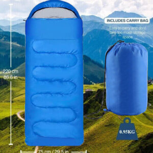 4 SEASON SINGLE SLEEPING BAGS CAMPING RECTANGULAR ENVELOPE ZIP UP KIDSUK
