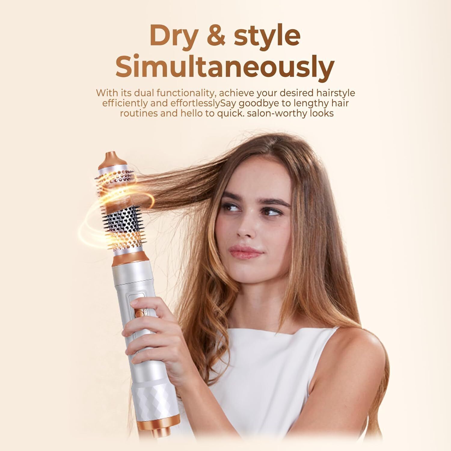 5 IN 1 Pro Air Wrap Blow Hair Styler Curler Straightener Hot Air Comb Brush Gift - Image 9