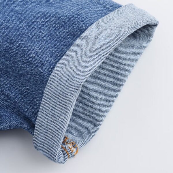 New Fashion Casual Breasted Mini Waist Denim Dress - Image 2