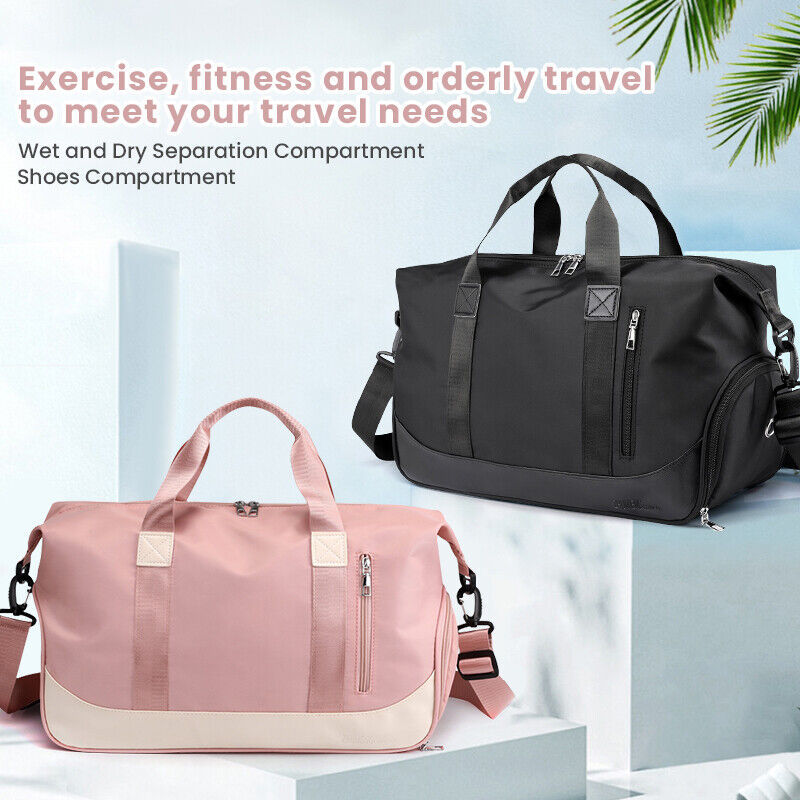 Men Women Gym Duffle Bag Waterproof Large Weekend Travel Sport Holdall Luggage - Image 6