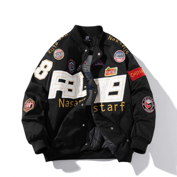 Autumn Winter Couple American Motorcycle Baseball Uniform - Image 3