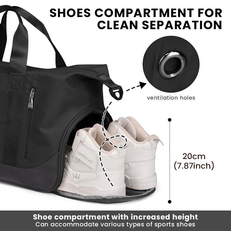 Men Women Gym Duffle Bag Waterproof Large Weekend Travel Sport Holdall Luggage - Image 10