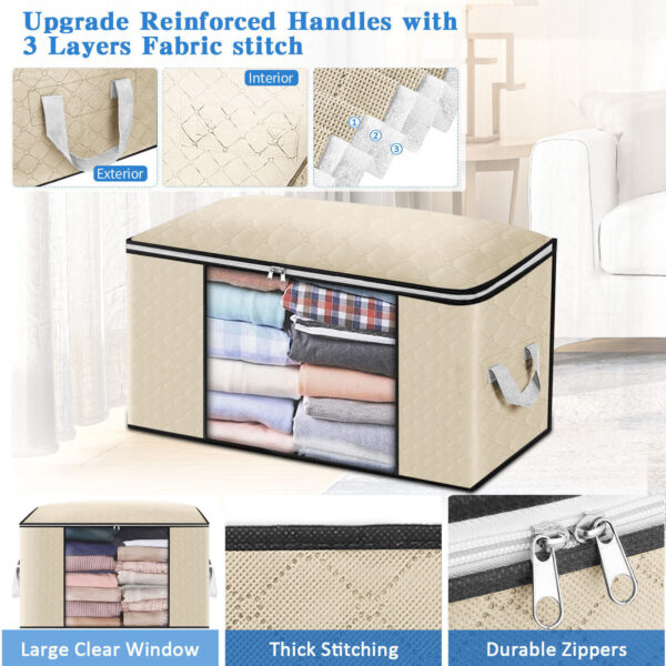 4PCS Clothes Organiser With Zip Underbed Wardrobe Cube Closet Box Organiser - Image 10