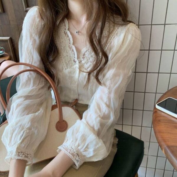 Gentle And All-match Chiffon Sweet Chic Blouse - Image 2