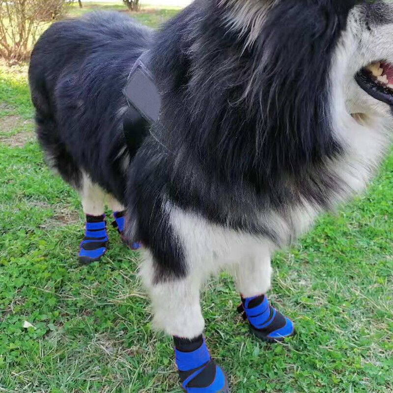 4x Anti-Slip Pet Boots Dog Puppy Waterproof Shoes Protective Rain-Booties Socks - Image 4