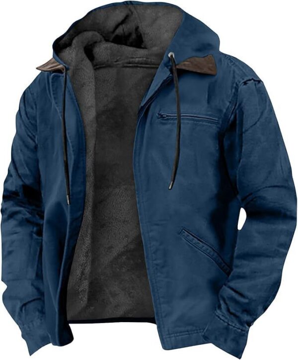 Men's Hooded Zipped Cotton-padded Jacket - Image 8