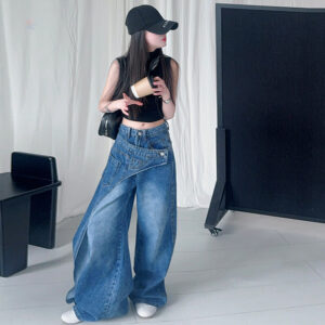 Summer Vest Jeans Loose Straight Wide Leg Pants