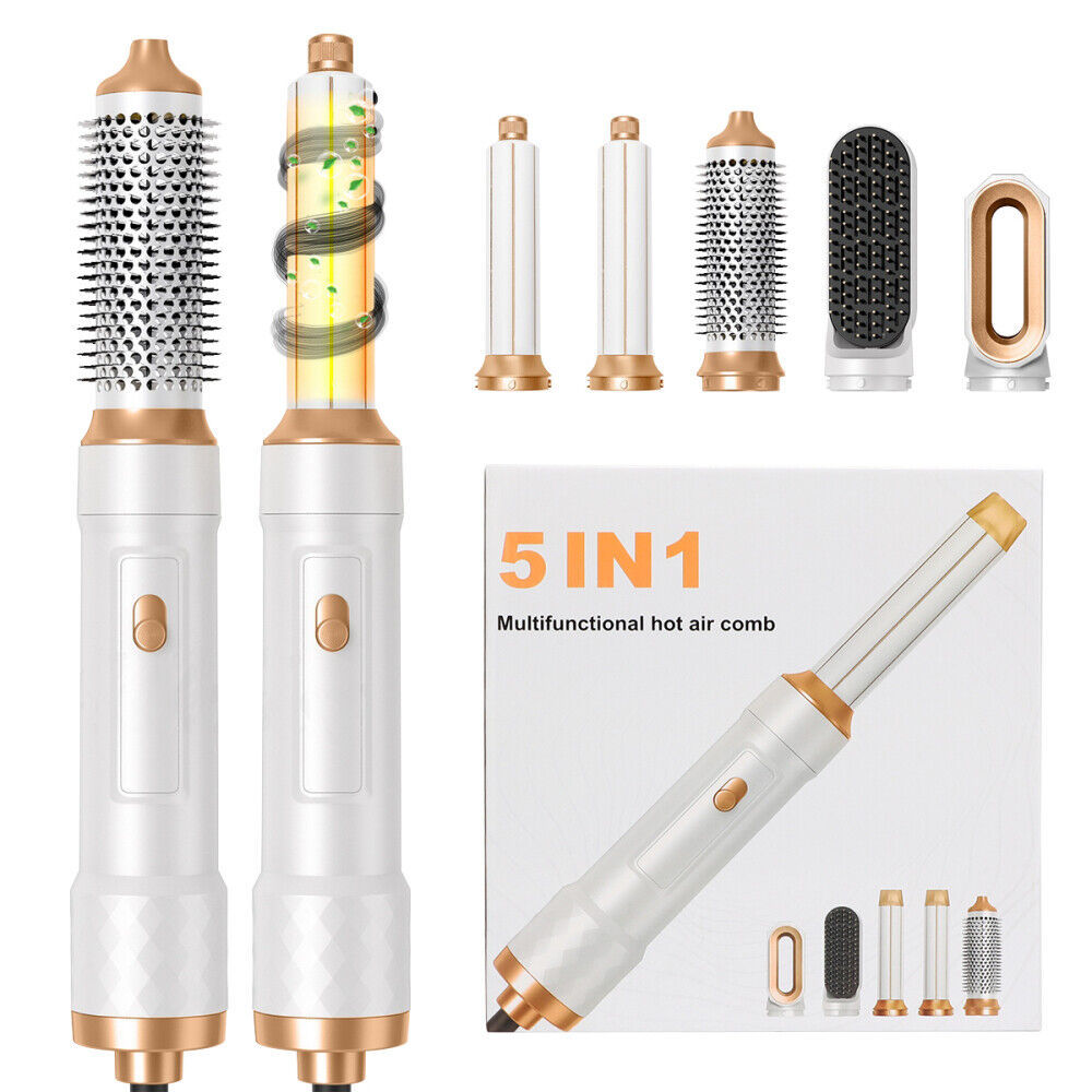 5 IN 1 Pro Air Wrap Blow Hair Styler Curler Straightener Hot Air Comb Brush Gift - Image 4