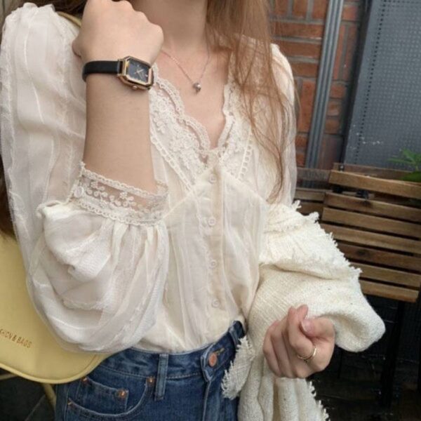 Gentle And All-match Chiffon Sweet Chic Blouse - Image 4