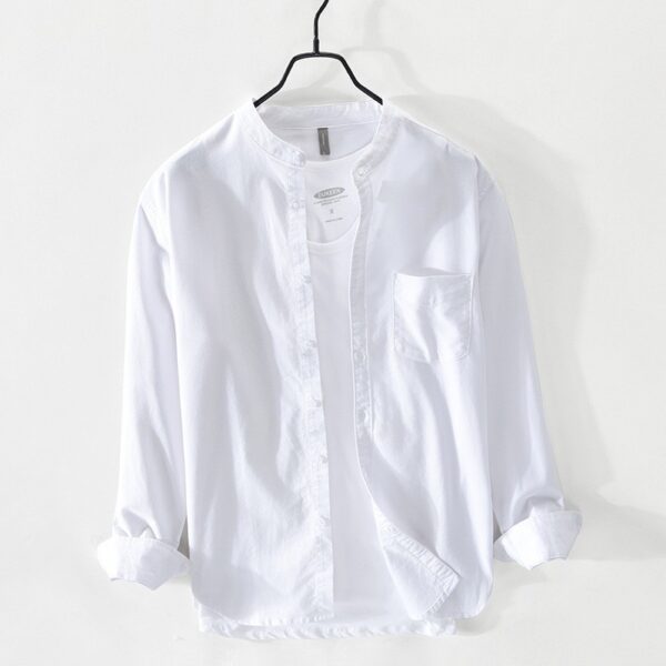 Men's Small Stand Collar Casual Shirt - Image 6