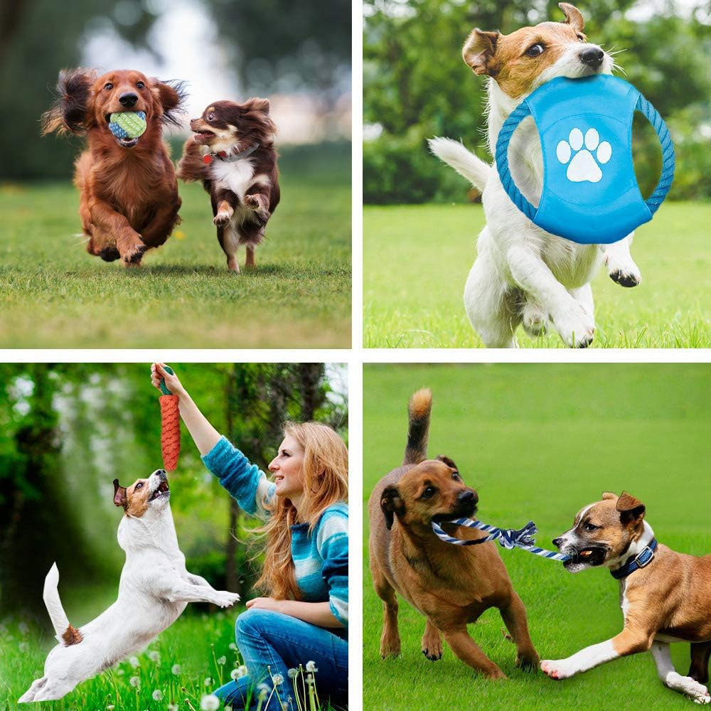 15pcs Tough Dog Toys Bundle Chew Rope Knot Ball Squeakers Pet Puppy Teething Random Send - Image 7