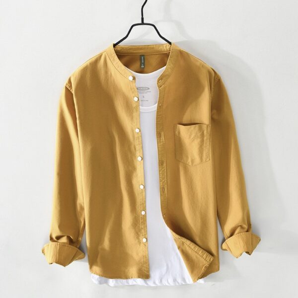 Men's Small Stand Collar Casual Shirt - Image 9