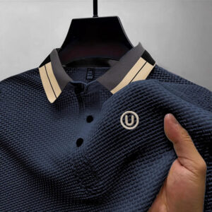 High-end Mesh Ice Silk Short Sleeve Solid Color U Printing