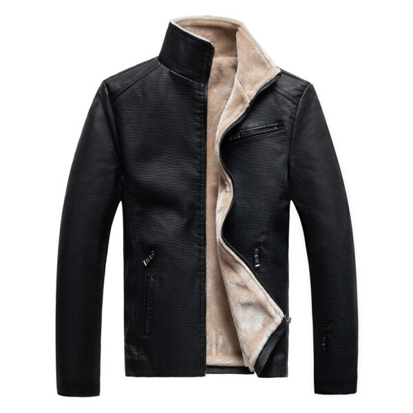Men's Leather Jacket Warm Motorcycle Clothing - Image 6