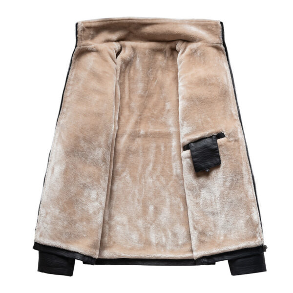 Men's Leather Jacket Warm Motorcycle Clothing - Image 5