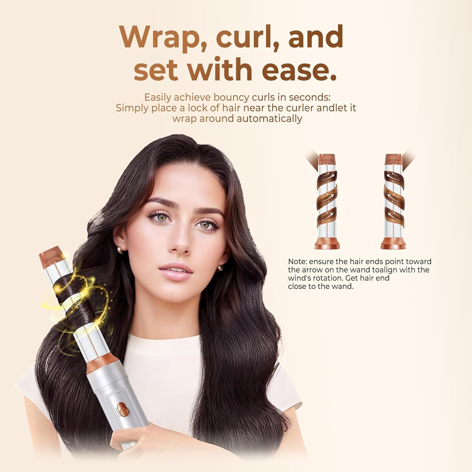 5 IN 1 Pro Air Wrap Blow Hair Styler Curler Straightener Hot Air Comb Brush Gift - Image 3