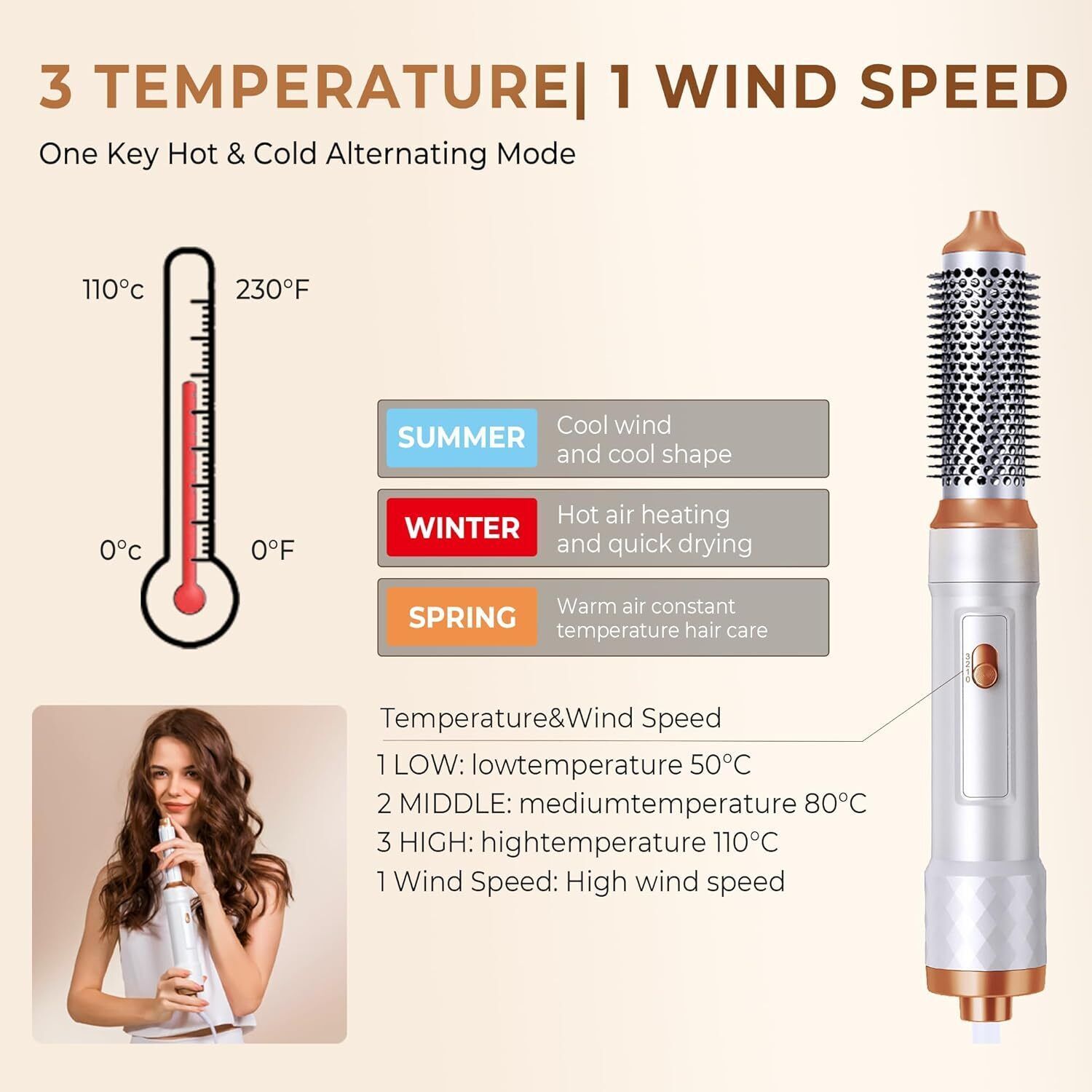 5 IN 1 Pro Air Wrap Blow Hair Styler Curler Straightener Hot Air Comb Brush Gift - Image 7